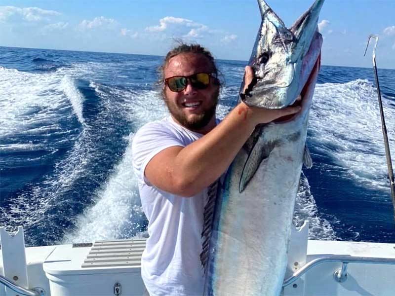 Biggest Wahoo of 2020 caught aboard the Finest Kind Charter Boat